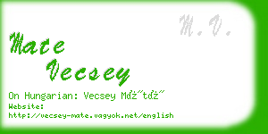 mate vecsey business card